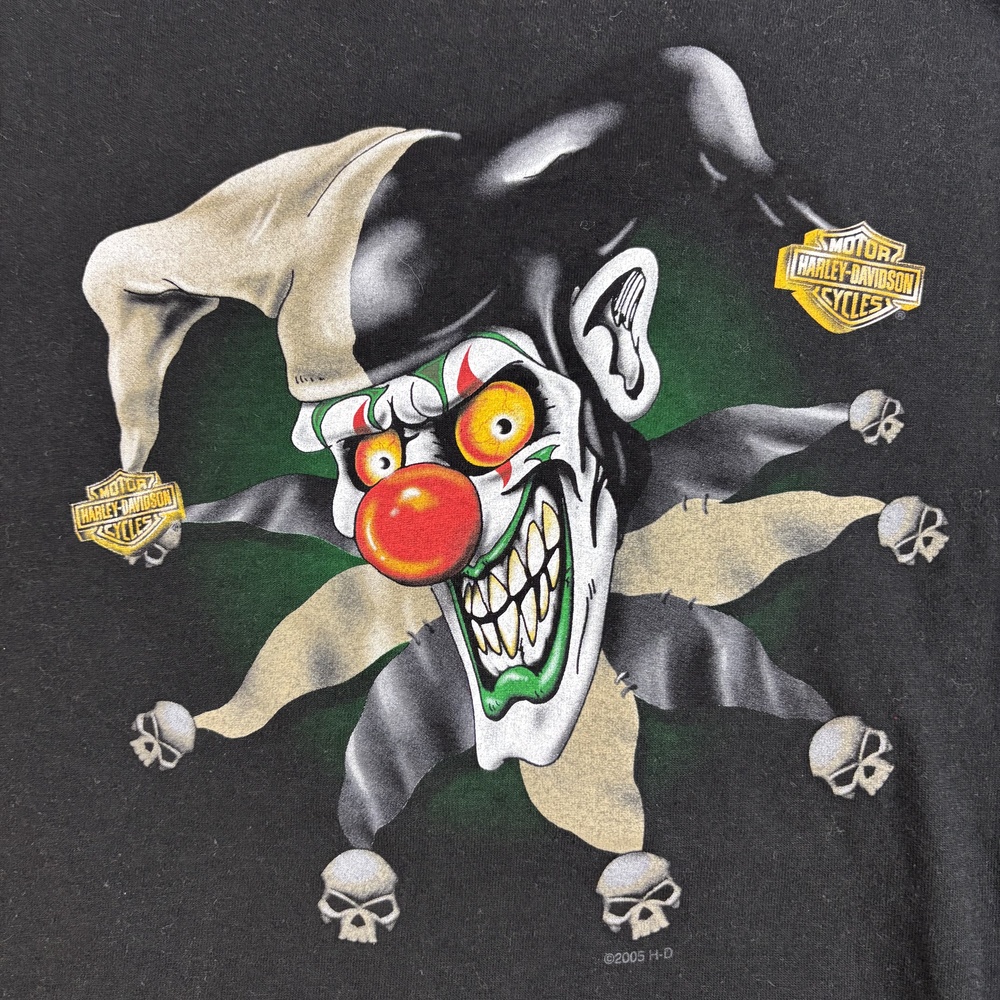Vintage Harley-Davidson Shirt Tank Mens XL Black Clown Skull Mobile Bay Y2K EC
